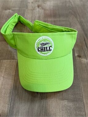 Miller Beer Chill Visor Green Adjustable Bright Netting Hat